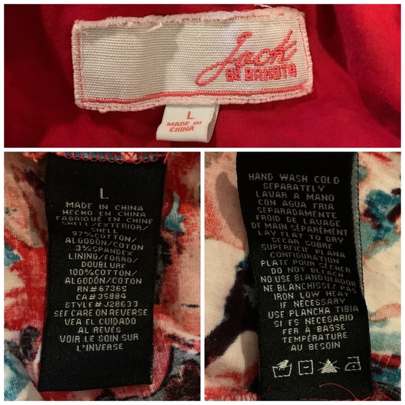 Jack by BB Dakota red floral dress large - Picture 3 of 4